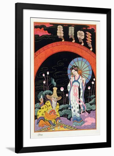 China, from "The Art of Perfume," Published 1912-Georges Barbier-Framed Giclee Print