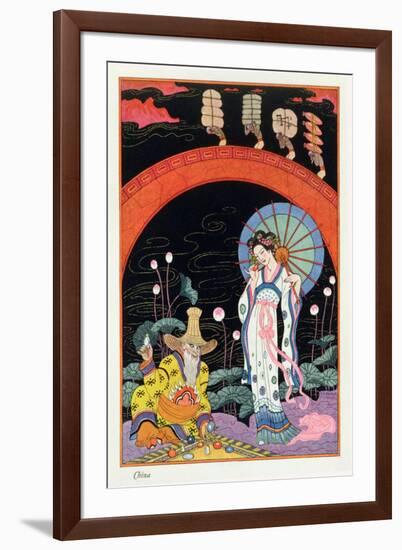 China, from "The Art of Perfume," Published 1912-Georges Barbier-Framed Giclee Print