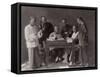 China, Group of Accountants with their Abacuses-null-Framed Stretched Canvas