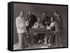 China, Group of Accountants with their Abacuses-null-Framed Stretched Canvas