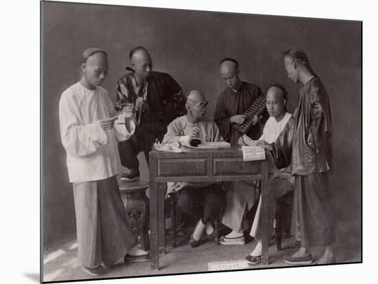 China, Group of Accountants with their Abacuses-null-Mounted Photographic Print