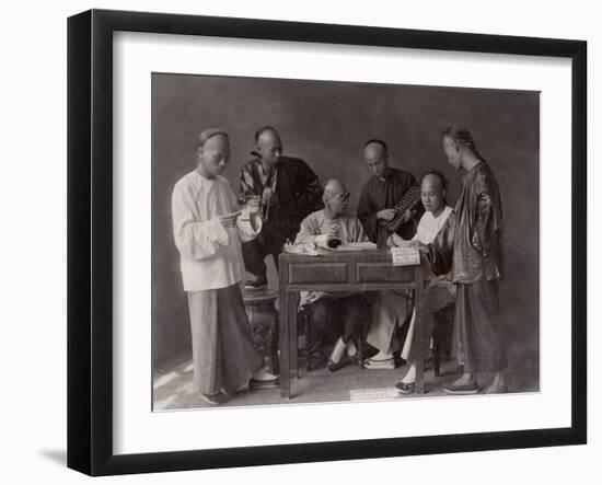 China, Group of Accountants with their Abacuses-null-Framed Photographic Print