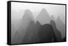 China , Guangxi , Mysterious Mountains in Yangshuo Region, China.-Andrea Pozzi-Framed Stretched Canvas