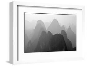 China , Guangxi , Mysterious Mountains in Yangshuo Region, China.-Andrea Pozzi-Framed Photographic Print