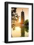 China, Guangxi province, Guilin, Banyan Lake Pagodas.-Maurizio Rellini-Framed Photographic Print