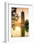 China, Guangxi province, Guilin, Banyan Lake Pagodas.-Maurizio Rellini-Framed Photographic Print