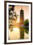 China, Guangxi province, Guilin, Banyan Lake Pagodas.-Maurizio Rellini-Framed Photographic Print