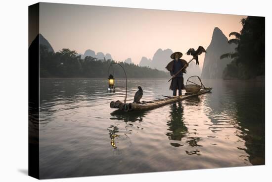 China, Guanxi, Yangshuo. Old Chinese Fisherman-Matteo Colombo-Stretched Canvas