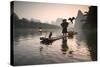 China, Guanxi, Yangshuo. Old Chinese Fisherman-Matteo Colombo-Stretched Canvas