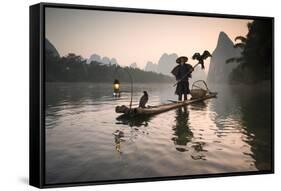 China, Guanxi, Yangshuo. Old Chinese Fisherman-Matteo Colombo-Framed Stretched Canvas