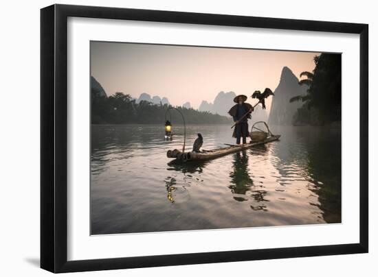 China, Guanxi, Yangshuo. Old Chinese Fisherman-Matteo Colombo-Framed Photographic Print