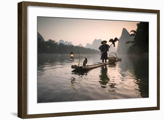 China, Guanxi, Yangshuo. Old Chinese Fisherman-Matteo Colombo-Framed Photographic Print