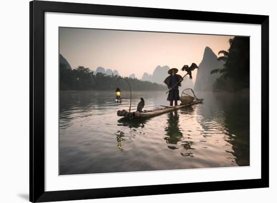 China, Guanxi, Yangshuo. Old Chinese Fisherman-Matteo Colombo-Framed Photographic Print