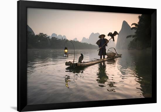 China, Guanxi, Yangshuo. Old Chinese Fisherman-Matteo Colombo-Framed Photographic Print