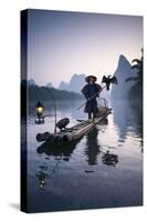 China, Guanxi, Yangshuo. Old Chinese Fisherman-Matteo Colombo-Stretched Canvas