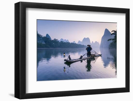 China, Guanxi, Yangshuo. Old Chinese Fisherman-Matteo Colombo-Framed Photographic Print