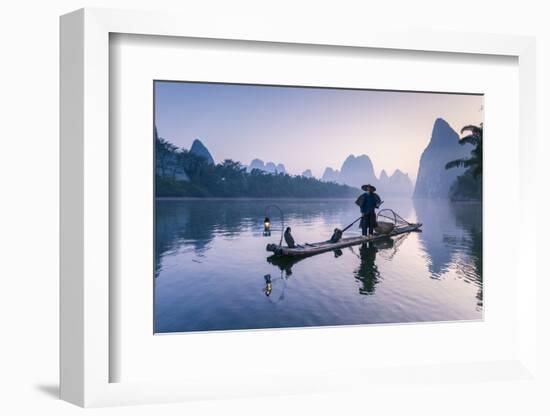 China, Guanxi, Yangshuo. Old Chinese Fisherman-Matteo Colombo-Framed Photographic Print