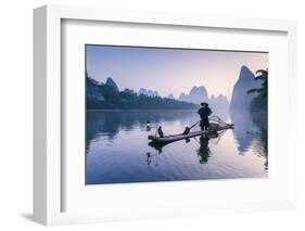 China, Guanxi, Yangshuo. Old Chinese Fisherman-Matteo Colombo-Framed Photographic Print