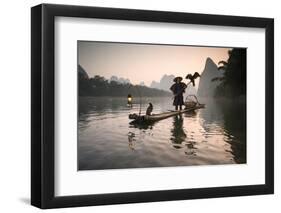 China, Guanxi, Yangshuo. Old Chinese Fisherman-Matteo Colombo-Framed Photographic Print