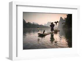 China, Guanxi, Yangshuo. Old Chinese Fisherman-Matteo Colombo-Framed Photographic Print