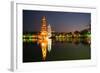 China, Guilin at Night, Double Pagoda 'Riyue Shuang Ta'-Catharina Lux-Framed Photographic Print