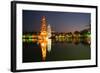 China, Guilin at Night, Double Pagoda 'Riyue Shuang Ta'-Catharina Lux-Framed Photographic Print