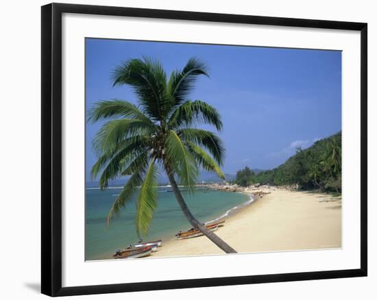 China, Hainan Island, Sanya, Beach Scene at Tianya-Haijiao Tourist Zone-Steve Vidler-Framed Photographic Print