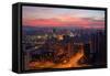 China, Hangzhou, Cityscape, Evening Mood-Catharina Lux-Framed Stretched Canvas