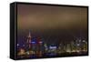 China, Hong Kong, Night Laser Show on Hong Kong Waterfront-Terry Eggers-Framed Stretched Canvas