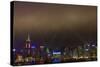 China, Hong Kong, Night Laser Show on Hong Kong Waterfront-Terry Eggers-Stretched Canvas