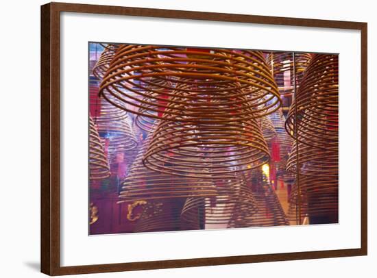 China, Hong Kong, Spiral Incense Sticks at Man Mo Temple-Terry Eggers-Framed Photographic Print