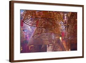 China, Hong Kong, Spiral Incense Sticks at Man Mo Temple-Terry Eggers-Framed Photographic Print