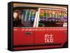China, Hong Kong, Wan Chai, Nightlife Neon Reflected in a Hong Kong Taxi Window-Gavin Hellier-Framed Stretched Canvas