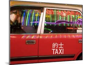 China, Hong Kong, Wan Chai, Nightlife Neon Reflected in a Hong Kong Taxi Window-Gavin Hellier-Mounted Photographic Print