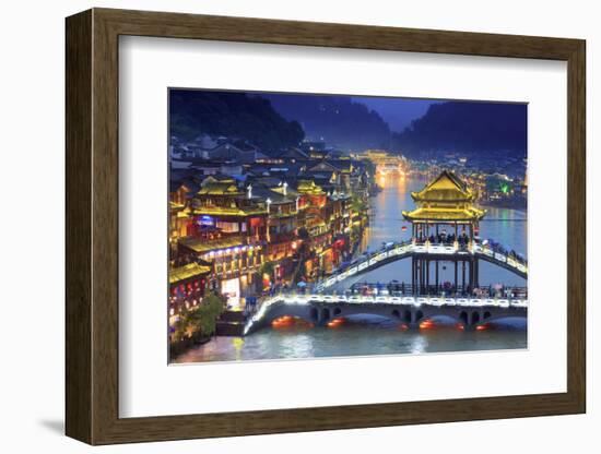 China, Hunan province, Fenghuang, riverside houses-Maurizio Rellini-Framed Photographic Print