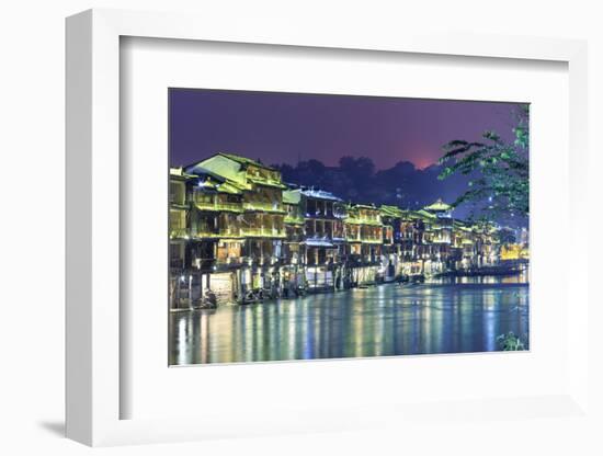 China, Hunan province, Fenghuang, riverside houses-Maurizio Rellini-Framed Photographic Print