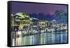 China, Hunan province, Fenghuang, riverside houses-Maurizio Rellini-Framed Stretched Canvas