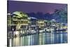 China, Hunan province, Fenghuang, riverside houses-Maurizio Rellini-Stretched Canvas