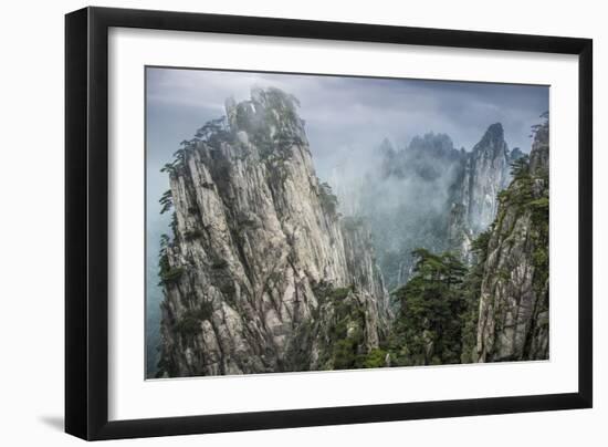 China, Hunan Province, Tianzi Mountains. Sunrise on mountain landscape.-Jaynes Gallery-Framed Photographic Print