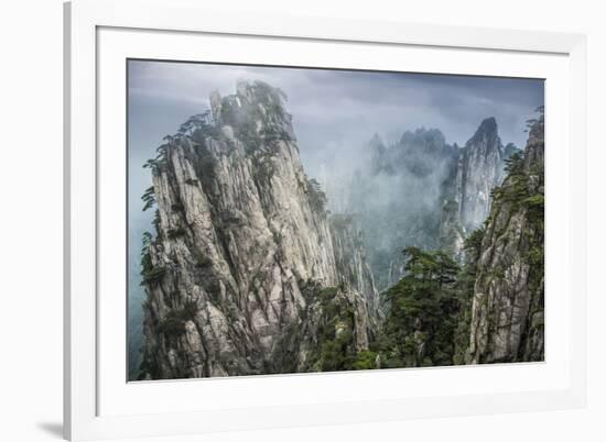 China, Hunan Province, Tianzi Mountains. Sunrise on mountain landscape.-Jaynes Gallery-Framed Photographic Print