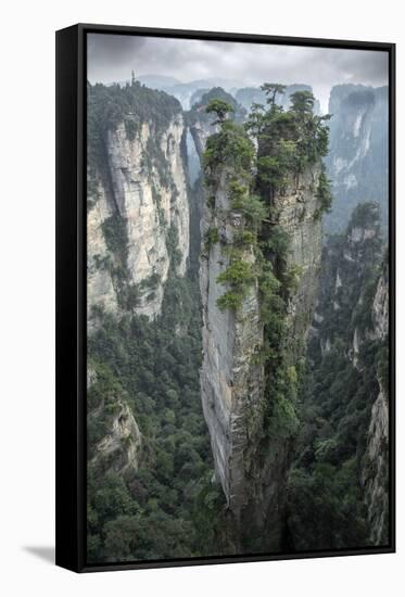 China, Hunan Province, Tianzi Mountains. Sunrise on mountain landscape.-Jaynes Gallery-Framed Stretched Canvas