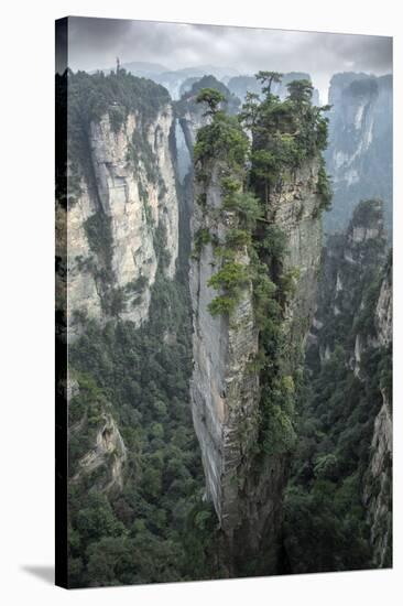 China, Hunan Province, Tianzi Mountains. Sunrise on mountain landscape.-Jaynes Gallery-Stretched Canvas