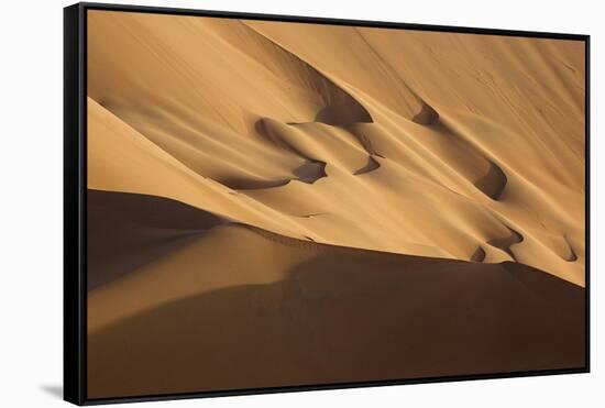 China, Inner Mongolia, Badain Jaran Desert. Desert scenic.-Ellen Anon-Framed Stretched Canvas