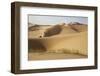 China, Inner Mongolia, Badain Jaran Desert. Vehicle on lip of dune.-Ellen Anon-Framed Photographic Print