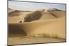 China, Inner Mongolia, Badain Jaran Desert. Vehicle on lip of dune.-Ellen Anon-Mounted Photographic Print