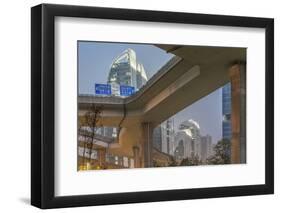 China, Jiangsu, Nanjing. Expressway and modern buildings near Nanjing South Station.-Rob Tilley-Framed Photographic Print