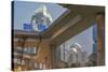 China, Jiangsu, Nanjing. Expressway and modern buildings near Nanjing South Station.-Rob Tilley-Stretched Canvas