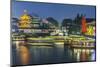 China, Jiangsu, Nanjing. Qinhuai River at Twilight-Rob Tilley-Mounted Photographic Print