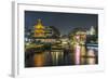 China, Jiangsu, Nanjing. Qinhuai River at twilight.-Rob Tilley-Framed Photographic Print