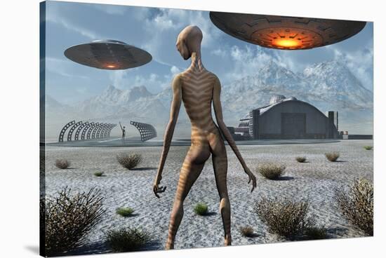 China Lake Military Base Where Aliens and Humans Work Together-null-Stretched Canvas